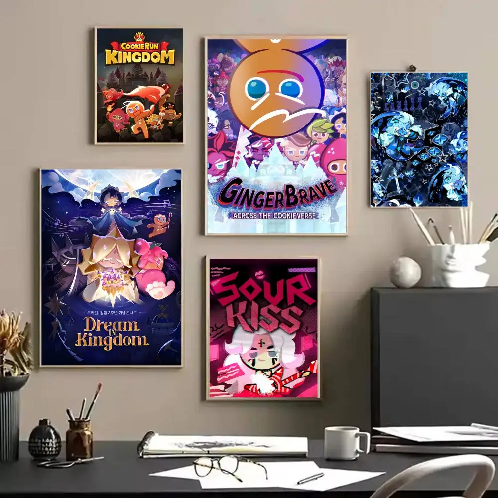 C-Cookie Run K-Kingdom Poster Stickers HD Waterproof Painting Wall Art for Bedroom Living Room Home Decor Decoration Gift