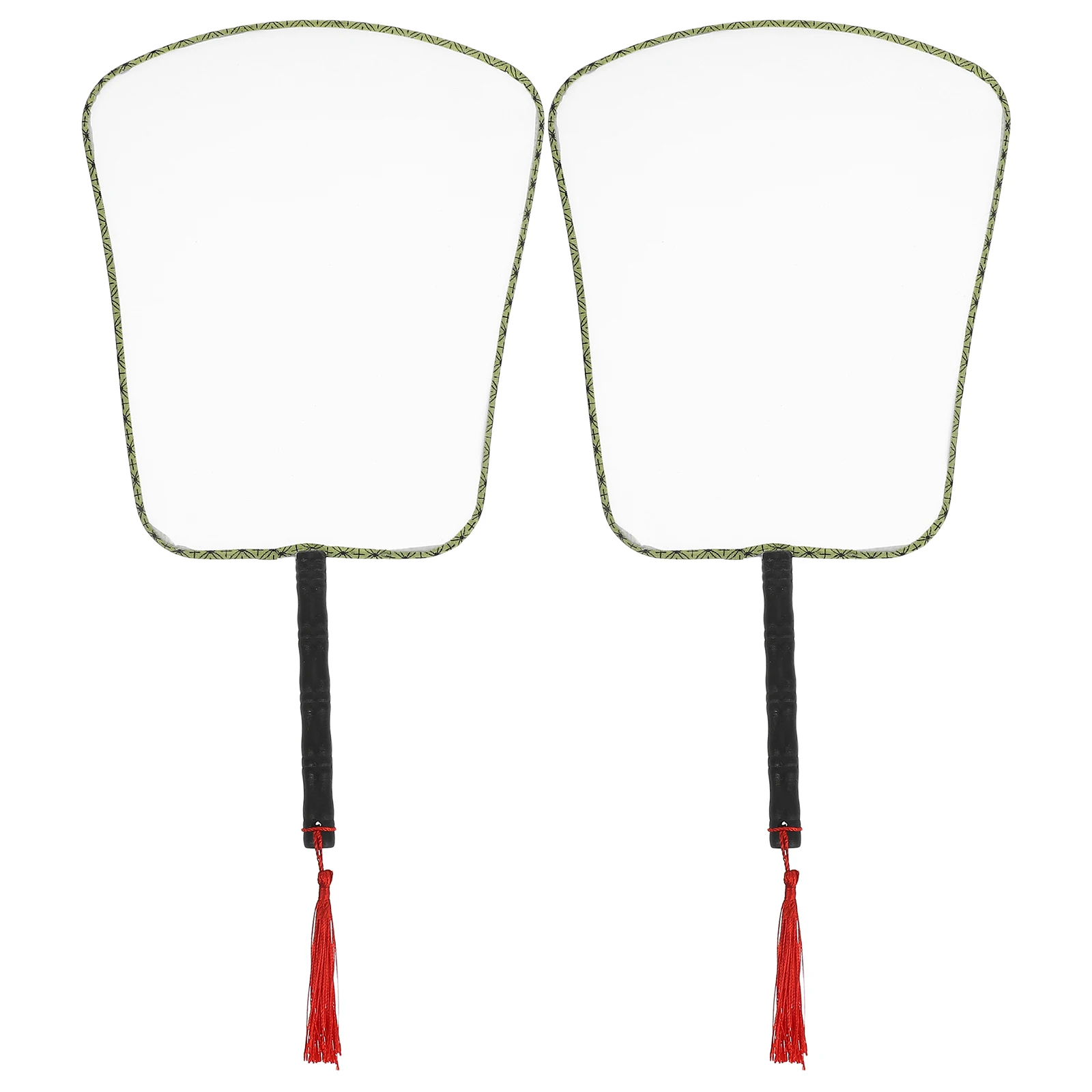 

2pcs Blank Silk Fans White DIY Children Painting Craft Decorative Handheld Chinese Vintage Fans Kids Material Handmade