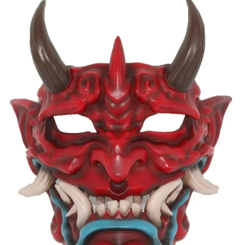 Fashion Prajna Hannya Mask Cosplay Halloween Resin Mask Protective Japanese Samurai Evil Oni Demon Party Decor For Men Women