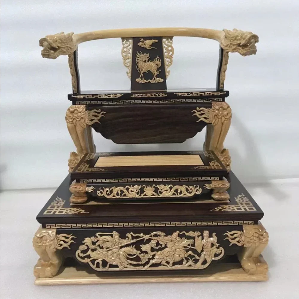 Customized: dragon chair, solid wood statue, wood carving chair, Buddha statue, throne god chair, stacking chair