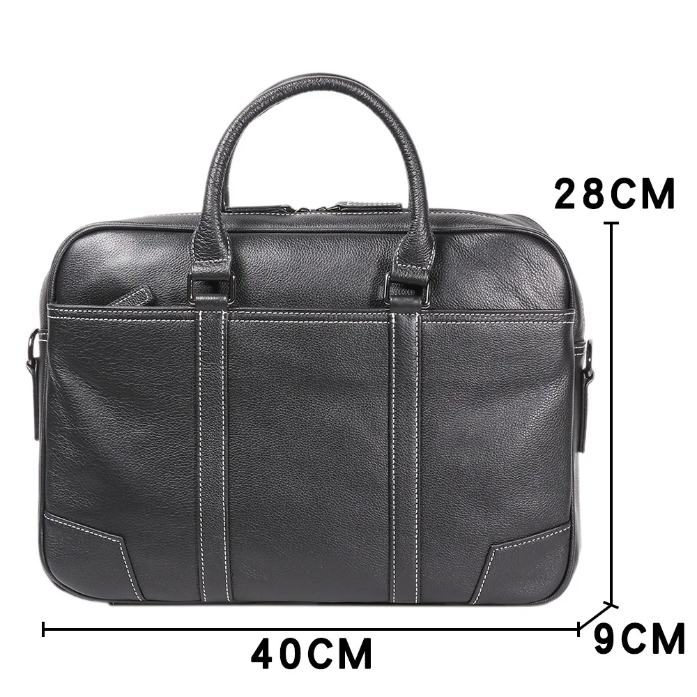 Men's Executive Briefcase | Premium Top-Grain Leather Laptop Bag | Slim 15