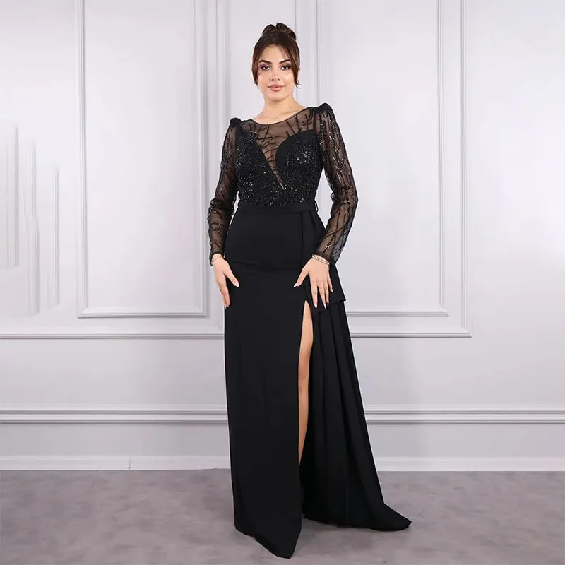 2024 New Formal Occasion Dresses Elegant Mermaid Prom Dress Women's Sequin Beaded Party Evening Gown Floor Length