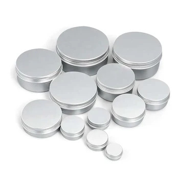 Cosmetic cream jar 5g 10g 15g 20g 30g candle jar 50g 100g 150g 200g 250g lip gloss makeup container empty aluminum tin with lid