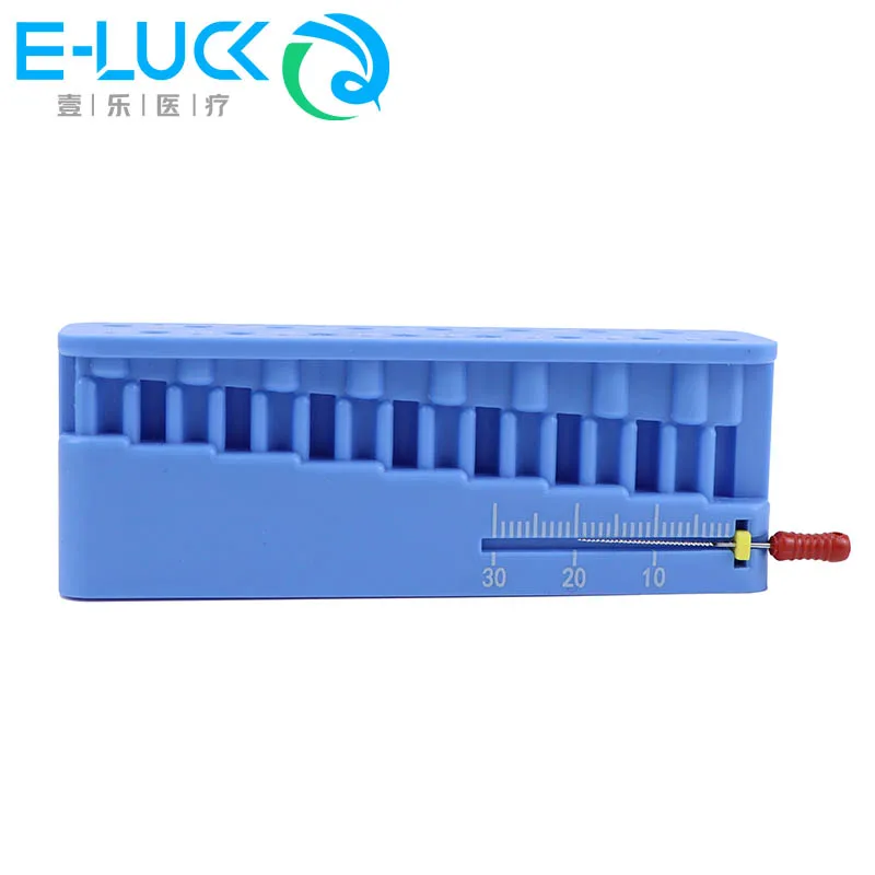Dental Plastic Root Canal Measuring Ruler Block Cleaning Holder for Dentisty Files Endodontics
