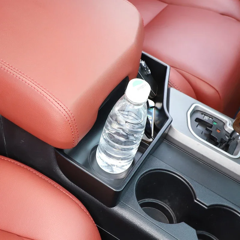 

Для Toyota Tundra 2007-13 ABS черный автомобильный центральный держатель для стакана с водой, ящик для хранения, многофункциональный ящик для хранения, автомобильные аксессуары