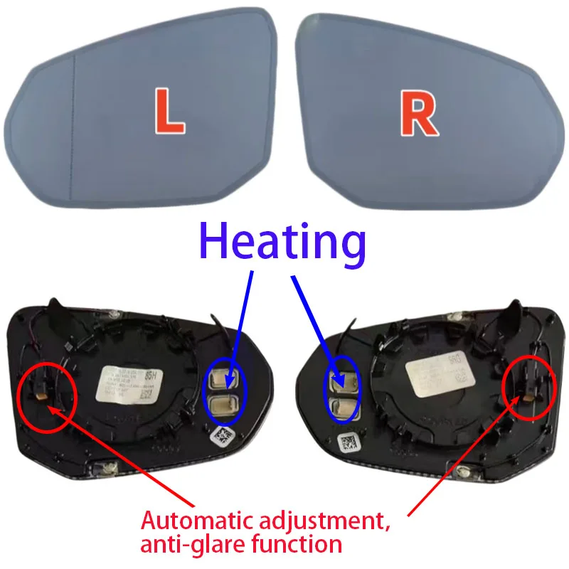 For Audi Q2 (2017 2018-2025) Q3 (2019 2020-2025) Car Left or Right Side Mirror Auto Dimming Anti Glare Heated Rear Mirror Glass