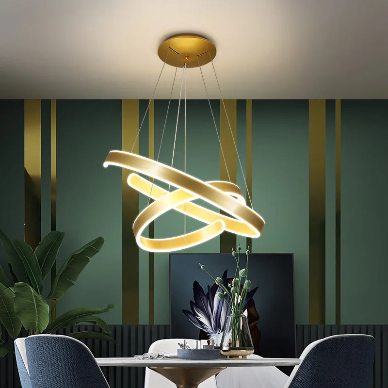 Nordic Hanging Ring Main Chandelier, Luz LED moderna, Design minimalista, Restaurante, Villa, Duplex, Hotel, Sala de estar