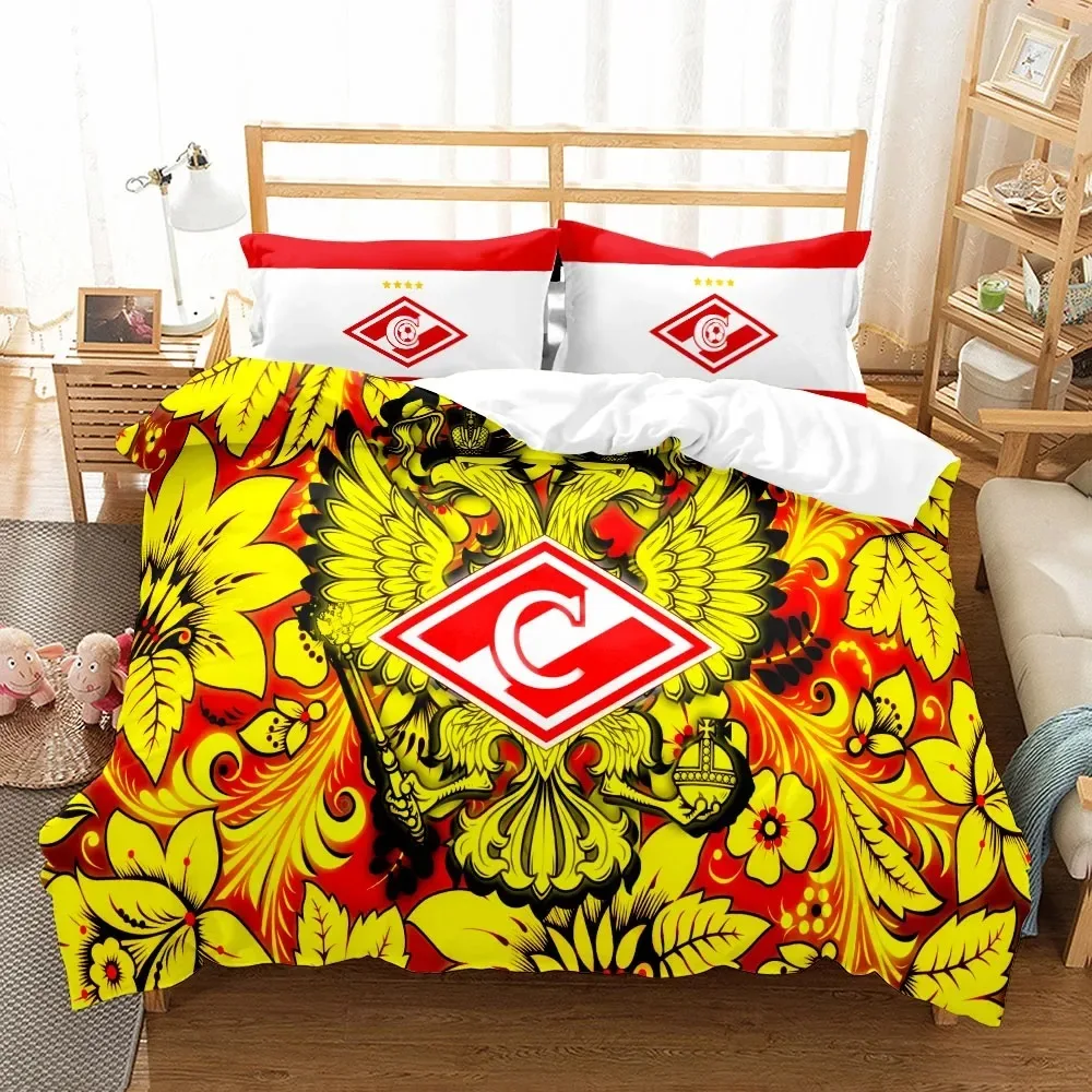 Juego de cama Spartak Moscú con estampado 3D, funda de edredón, juego de cama, funda de edredón, funda de almohada, tamaño King, Queen, Twin, para niños, niñas y adultos