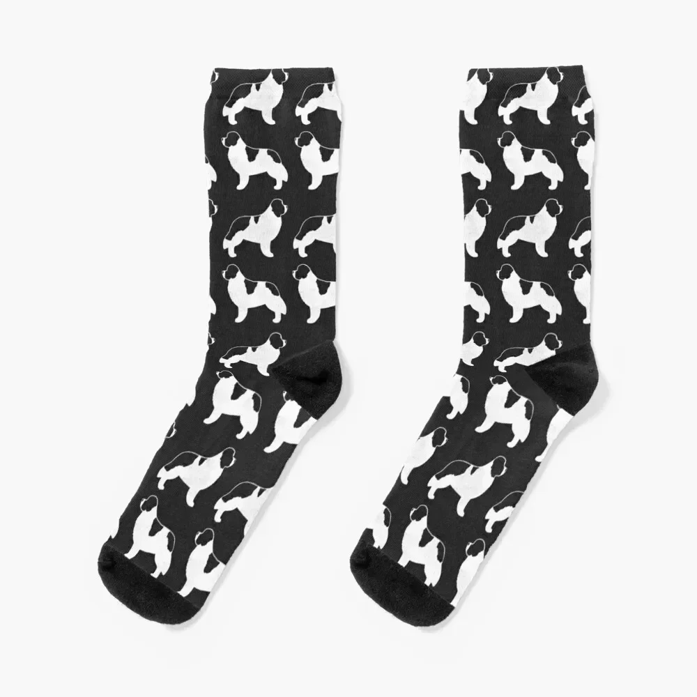 Newfoundland Landseer Dog Breed Silhouette(s) Socks Crossfit shoes designer brand Socks For Women Men's