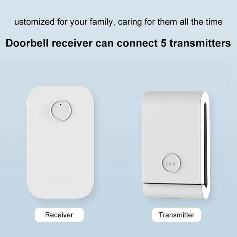 N11R- 433 Mhz Self-Generating Wireless Doorbell 38 Ringtones Dingdong Doorbell Elderly Pager For Smart Home