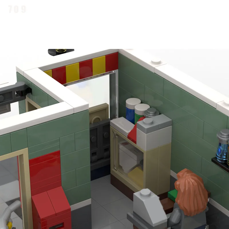 Novo 709 pçs cidade casa de construção brinquedo mercearia moc31036 tijolos modulares diy montagem educacional das crianças brinquedos presentes natal