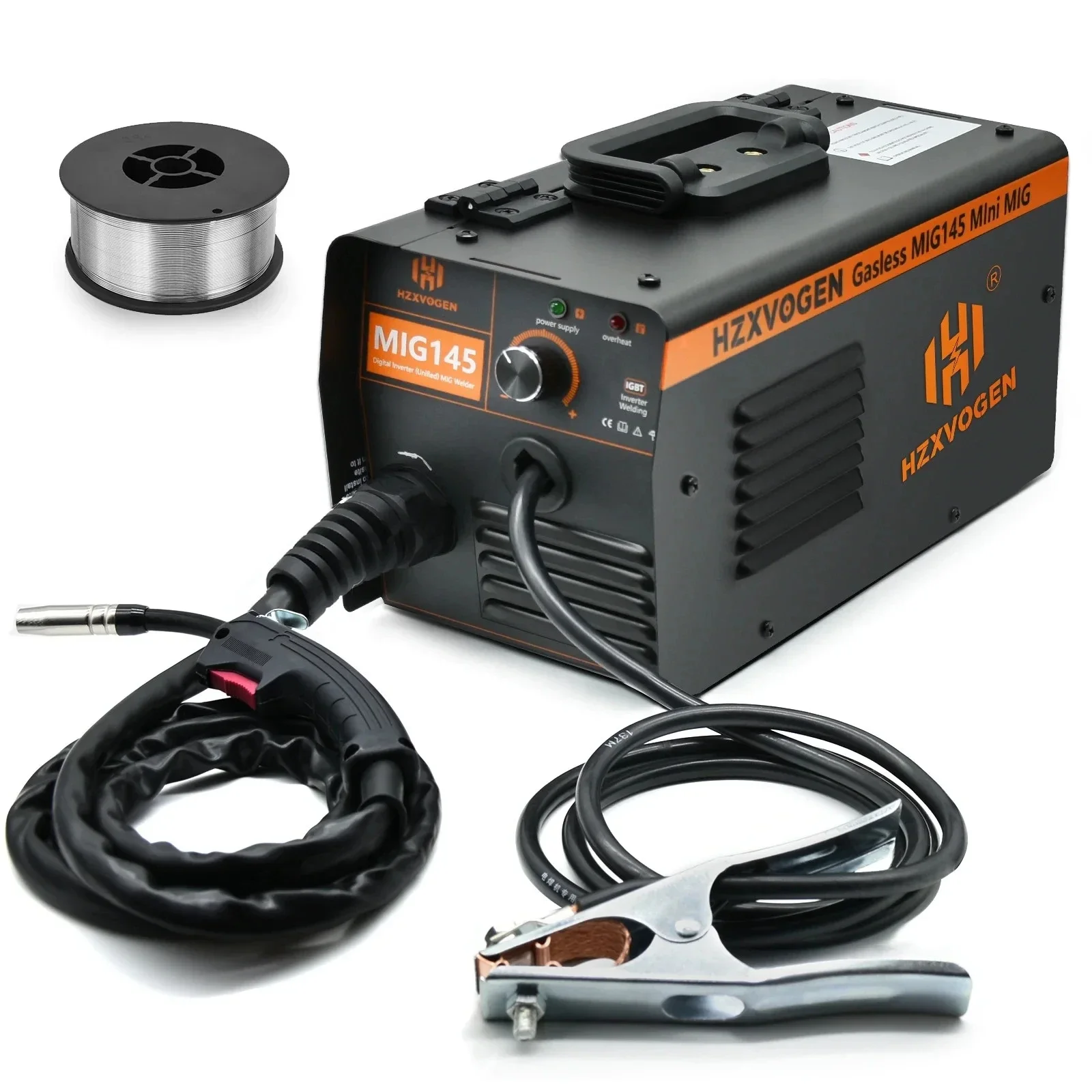 HZXVOGEN MIG145 Non-Gas Semi-automatic Welding Machine For Gasless Iron Soldering Portable MIG Inverter Welder Automatic Wire