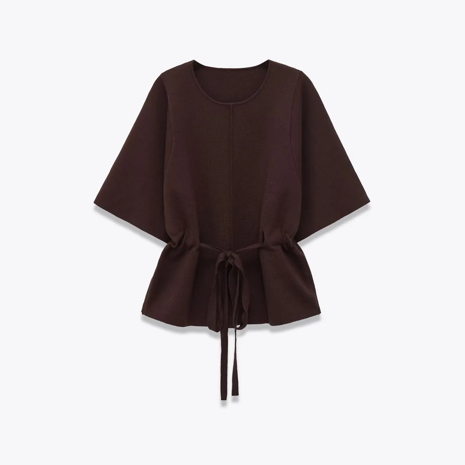 KONDALA Vintage Sashes High Street Women Sweaters Luxurious Fashion 2025 Autumn Knitted Elegant Chic Half Sleeve Female Sweaters