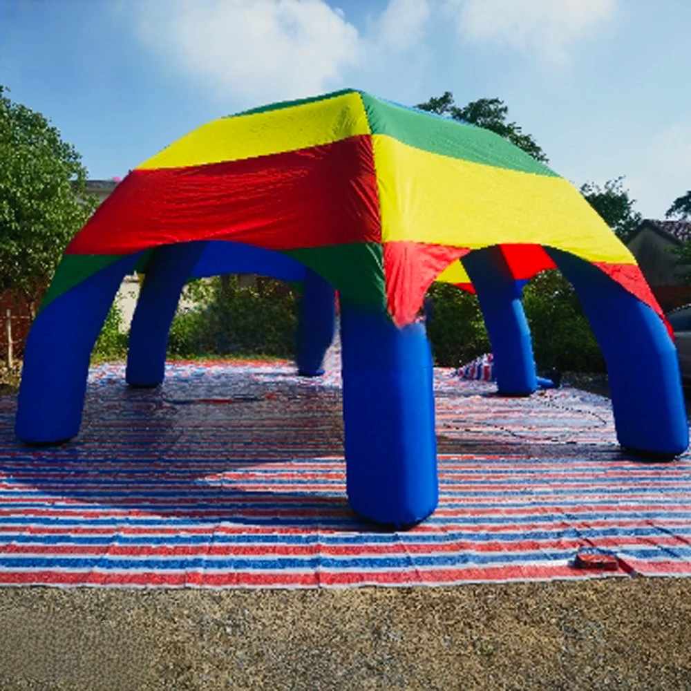 

spider tent Giant colorful inflatable (rainbow color and blue beams) Event canopy tent Party gazebo For advertising 8 meters