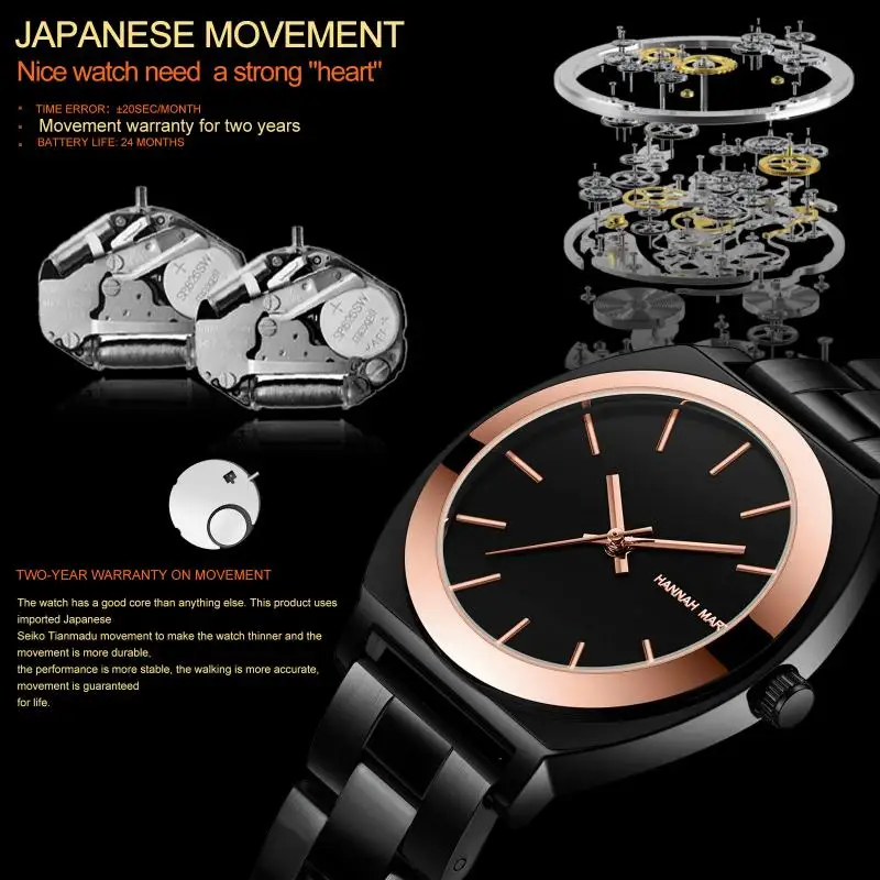 Fashion Simple Design Ladies Watch Japan Miyota Movement Seiko Stainless Steel Waterproof Ladies Quartz Watches Relogio Feminino