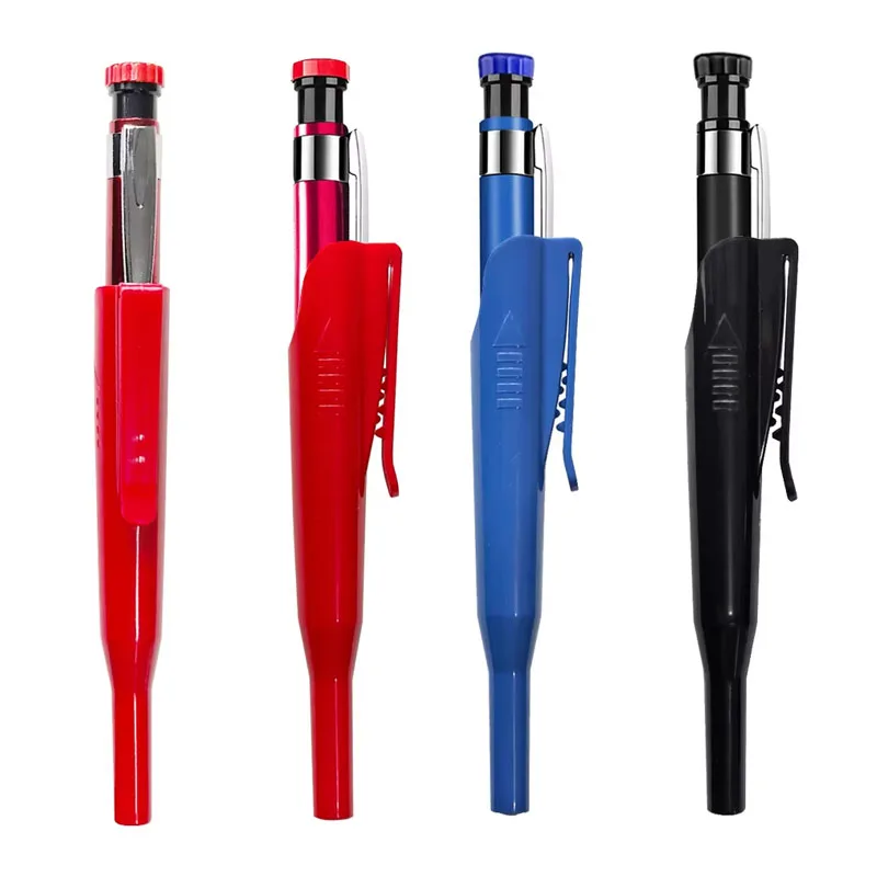 قلم رصاص جديد لأعمال النجارة مقاس 2.8 مم مع علبة واقية ومبراة ووضع علامات على الفتحات العميقة ووضع علامات رسم النجارة