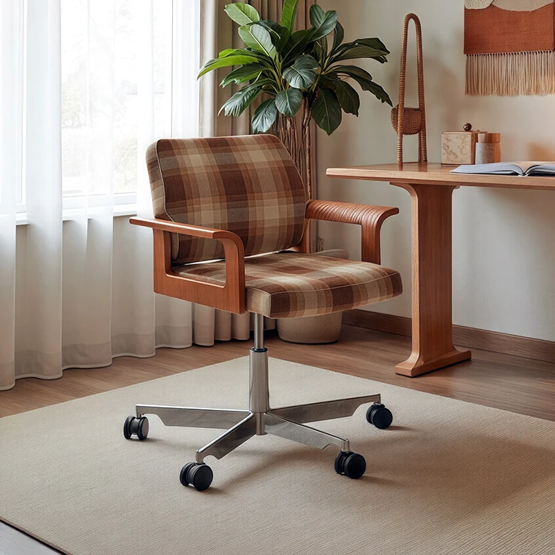 

Легкий роскошный офисный стул в стиле ретро, дизайнерский компьютерный стул, вращающийся стул в античном стиле, домашние удобные стулья для длительного сидения