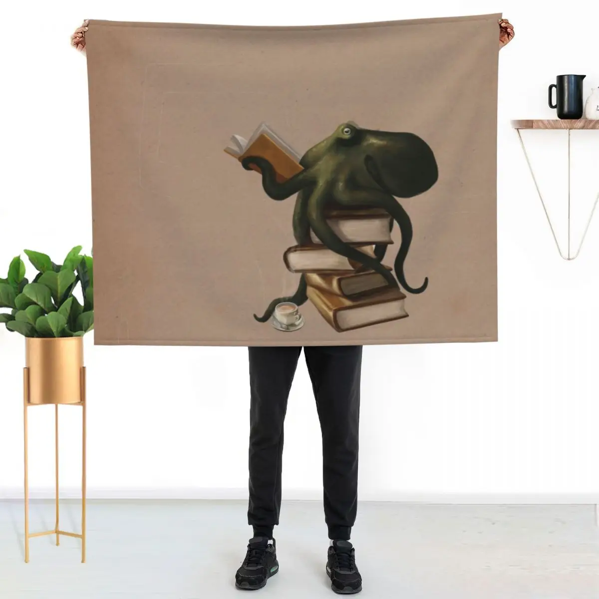 Well-Read Octopus Throw Blanket Thin Soft Blanket for Summer Night Sleeping