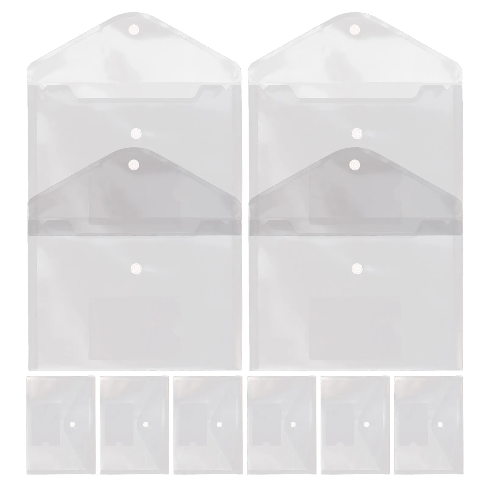 

Набор из 12 прозрачных органайзеров для документов формата А5 с застежкой-кнопкой, портативные, для хранения чеков, счетов, заметок, визиток, для поддержания порядка