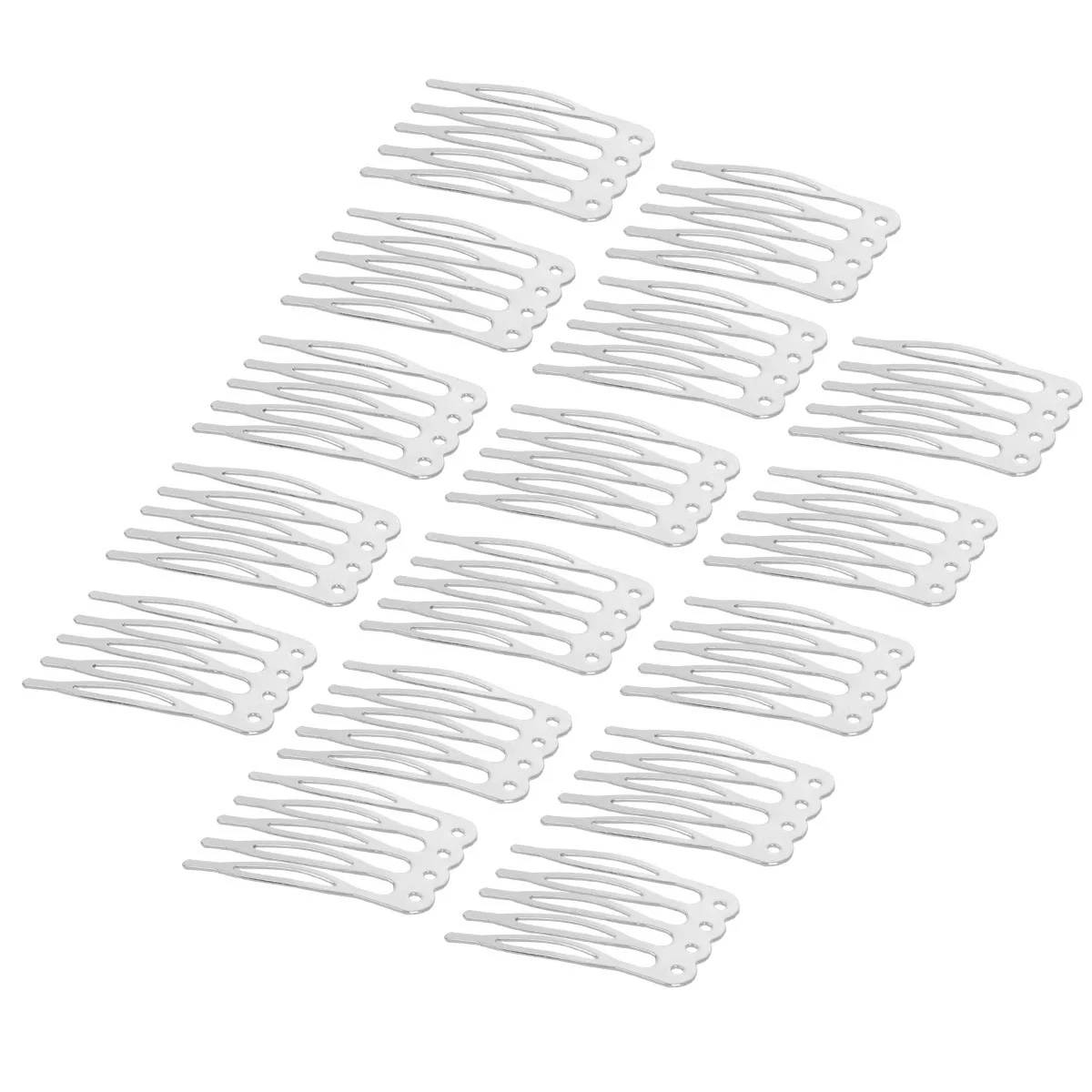 

50pcs Hair Comb Tools Premium Diy Combs Smooth Five Teeth Tuck For Handmade Headdress Fashion Hair Accessories Silver