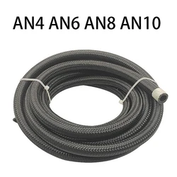 5M AN4 AN6 AN8 AN10 Hose Oil Fuel Hose Oil Gas Cooler Hose Line Pipe Tube Nylon Stainless Steel Braided Inside CPE Rubber