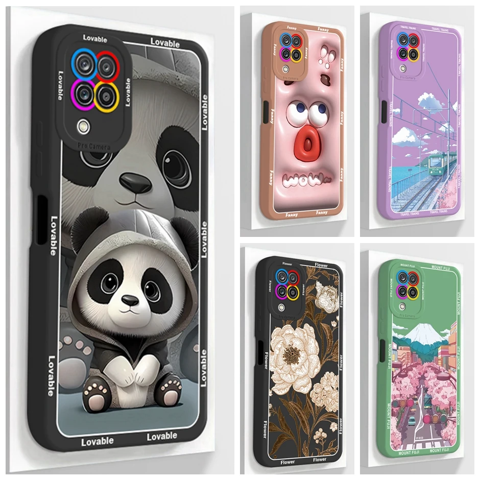 Cover for Samsung A22 4G M22 M32 Phone Case Soft Silicone Protective Shell for Samsung Galaxy A22 4G Cases Straight Edge Funda