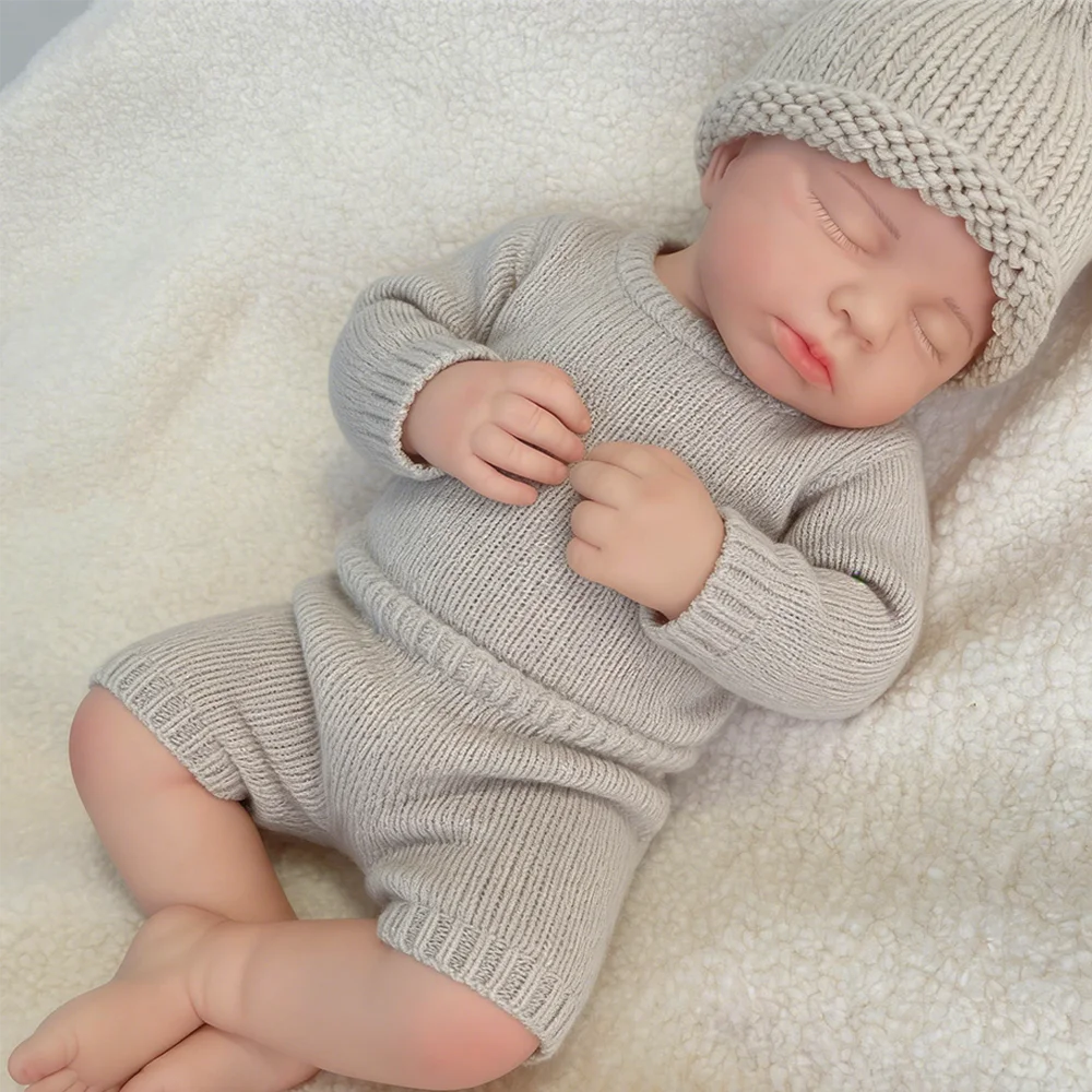 Open Mouth 20 Inch Artificial Soft Solid Silicone Reborn Doll Loulou Newborn With Pacifier Perfect Birthday Or Christmas Gift