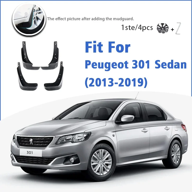 

Mudguard For Peugeot 301 Sedan 2013-2019 Front Rear 4pcs Mudflaps Mudguards Car Accessories Auto Styline Splash Guard Fender