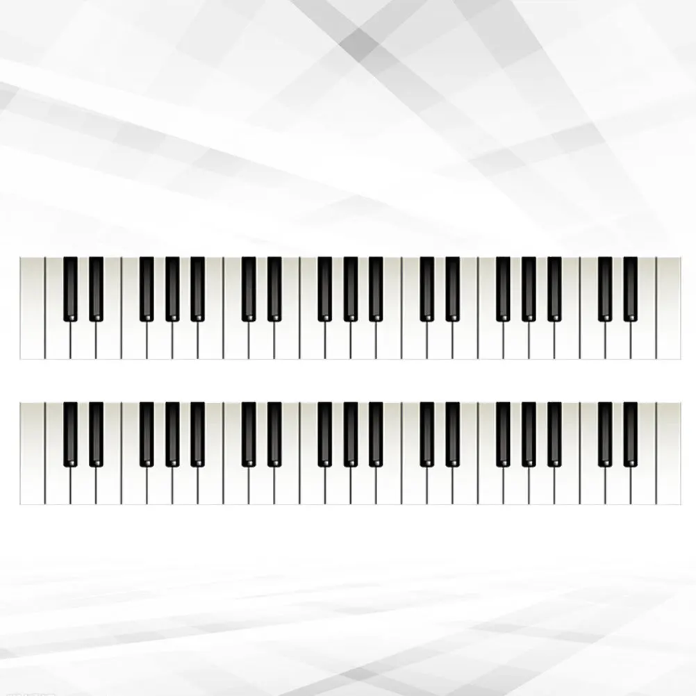 

2Pcs Piano Keys Stair Stickers PVC Waterproof Removable Decorative Stickers for Home Bar Staircase Protection Funny Staircase