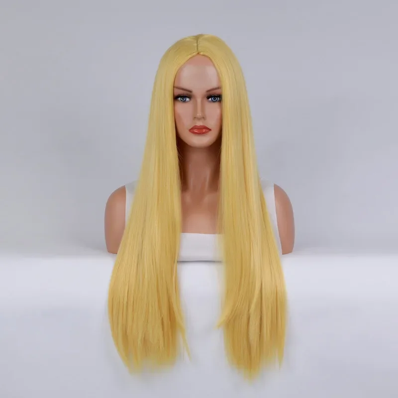 Practical Classic Halloween Wig COS Color Festival Explosion Female Long Bangs Medium Long Straight Hair Headgear