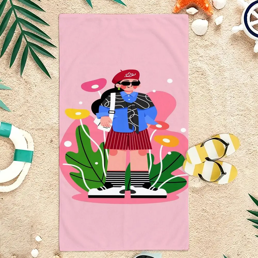 Modern Flat Vector Illustration Towel Microfiber soft Beach Towel for Travel Fitness Sauna Bathing Camping