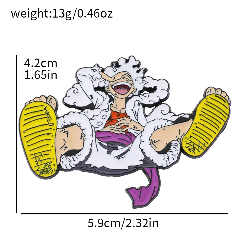 2 Pcs Anime Derivatives Brooch Exquisite Handsome Luffy Enamel Pin Metal Badge Jewelry Backpack Clothing Accessories Gift view 5