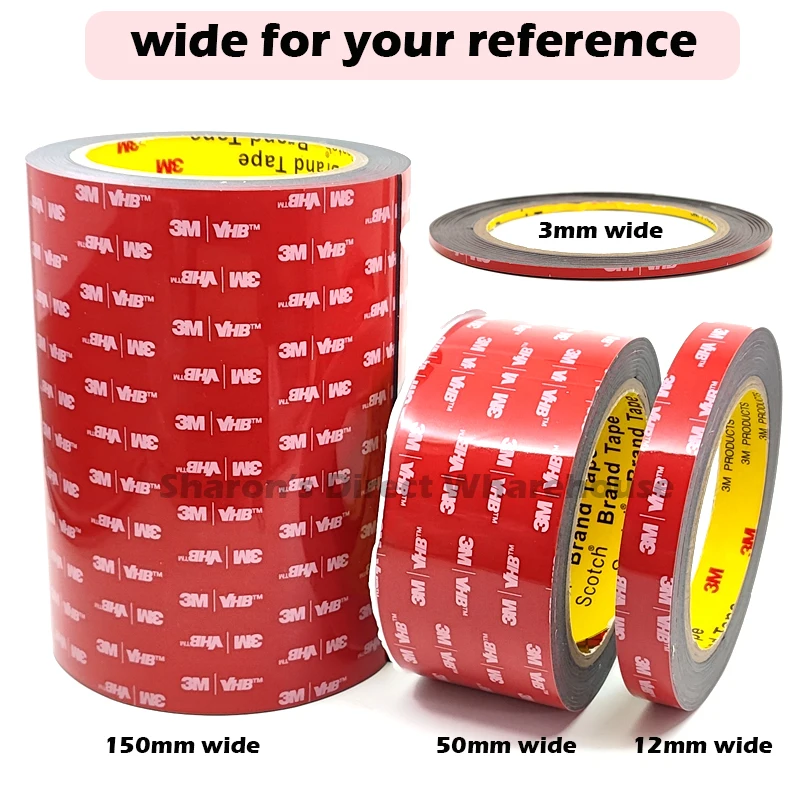 1 Roll 3M VHB 5952 Double Sided Acrylic Foam Adhesive Tape Heavy Duty Mounting Tape Choose Wide 3mm~5mm~10mm