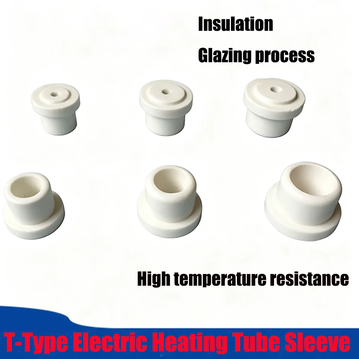 10pcs Steatite High‑Frequency Ceramic Bushing T‑Shape Insulating Sleeve for Electric Heater Tube