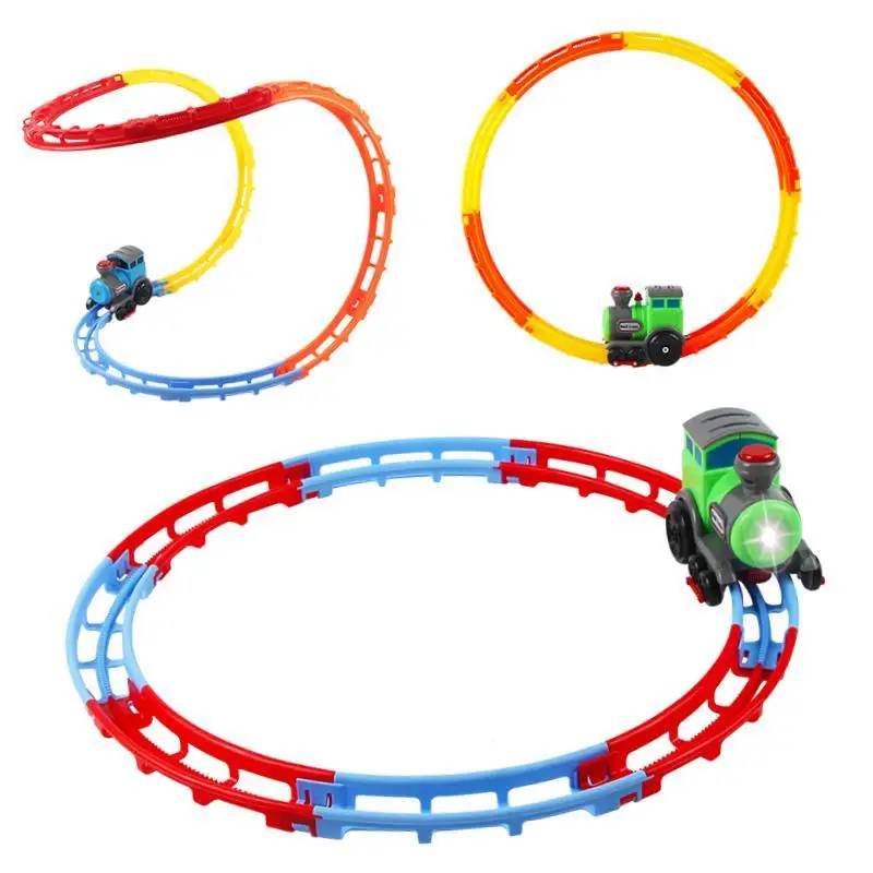 مجموعة لعب مسار القطار مع الصوت والأضواء لعبة قطارات المسار الكهربائي للهدايا