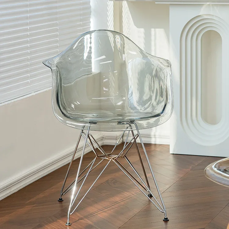 

Dining chair plastic armless crystal Nordic creative backrest net celebrity makeup stool negotiation