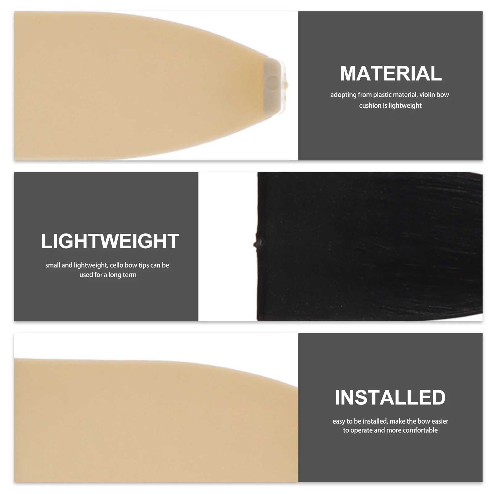 

6pcs Violin Bow Tips Plastic Replacement Parts For Violin Cello Viola Lightweight Stringed Instruments Accessories Repair