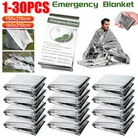 1-30PCS Emergency Blanket Outdoor Survive First Aid Rescue Kit Windproof Waterproof Foil Thermal Blanket for Camping Mat Cover