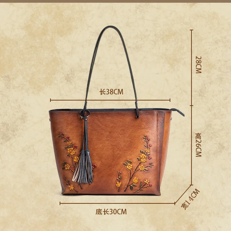 MOTAORA Large Capacity The Tote Bag For Women Genuine Leather Handbags For Ladies Bag Vintage Women\'s Bucket Bags Mother\'s Bags