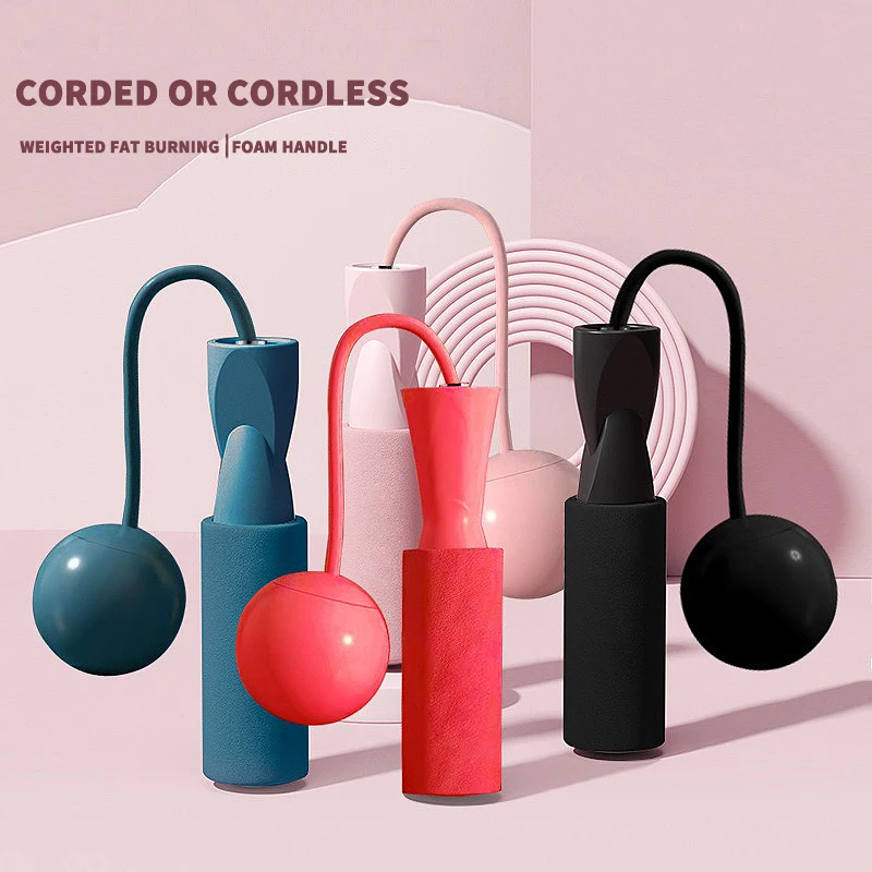 Cordless Skipping Rope Fitness Women'Sports Weight-Bearing Slimming Professional Fat Burning Cordless Thick Ball Jump Rope