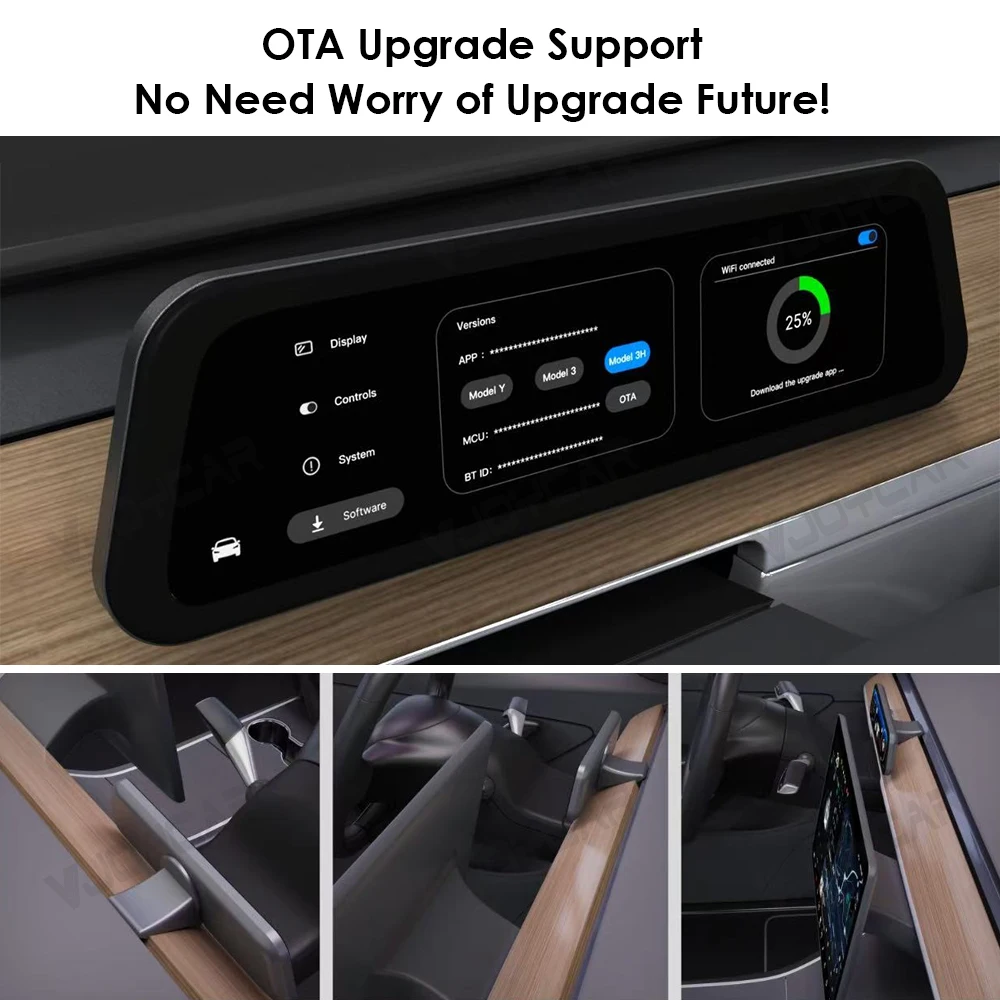 Für Tesla New Gen 2 9,6 Zoll Instrumentenanzeige Modell Y 3 YL Totwinkel-Warnung OTA-Update Neues Modell 3 Neues Y Juniper Armaturenbrett – Detail 12