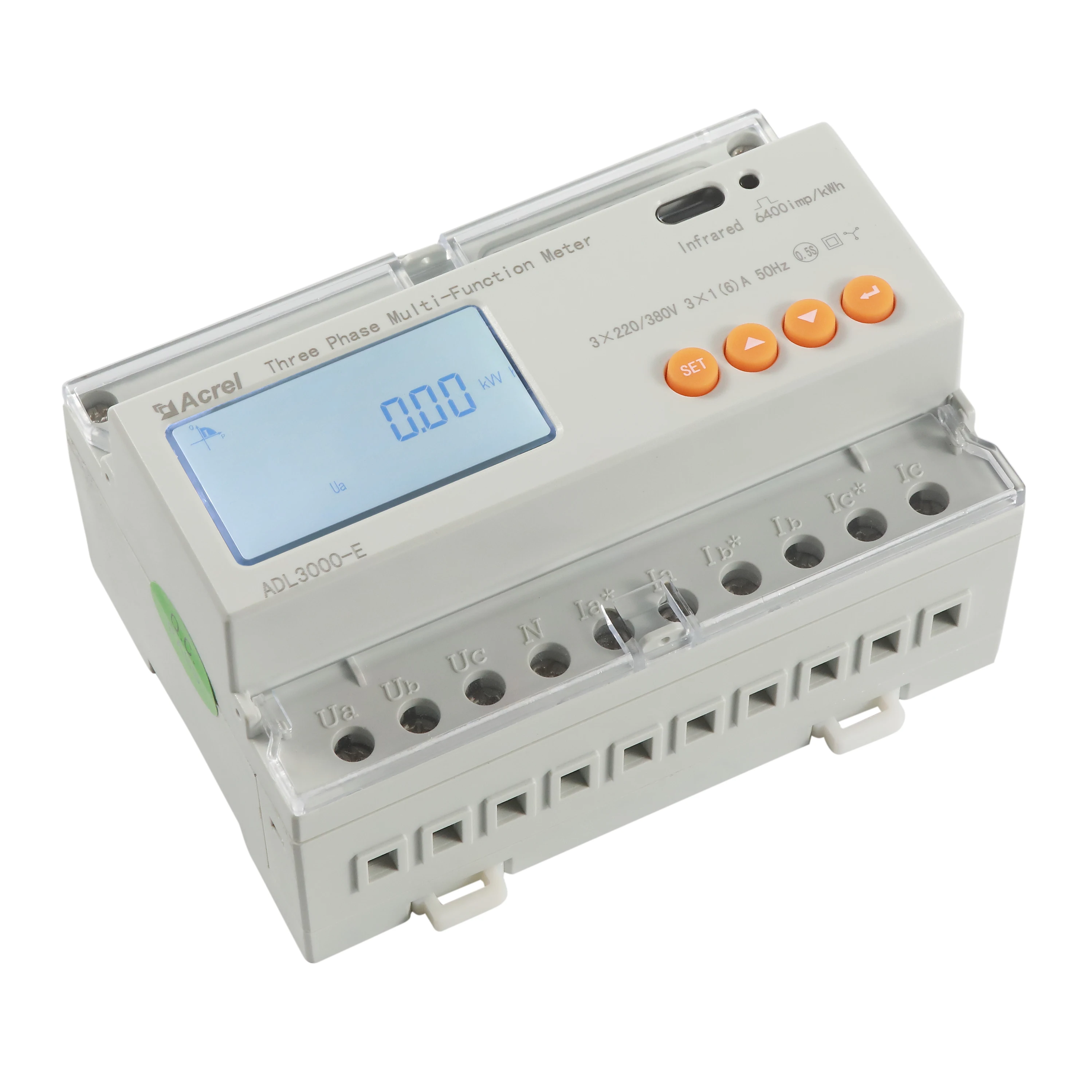 Acrel ADL3000-E Three Phase DIN Rail Power Monitoring Electricity kWh Energy Meter with RS485 Communication