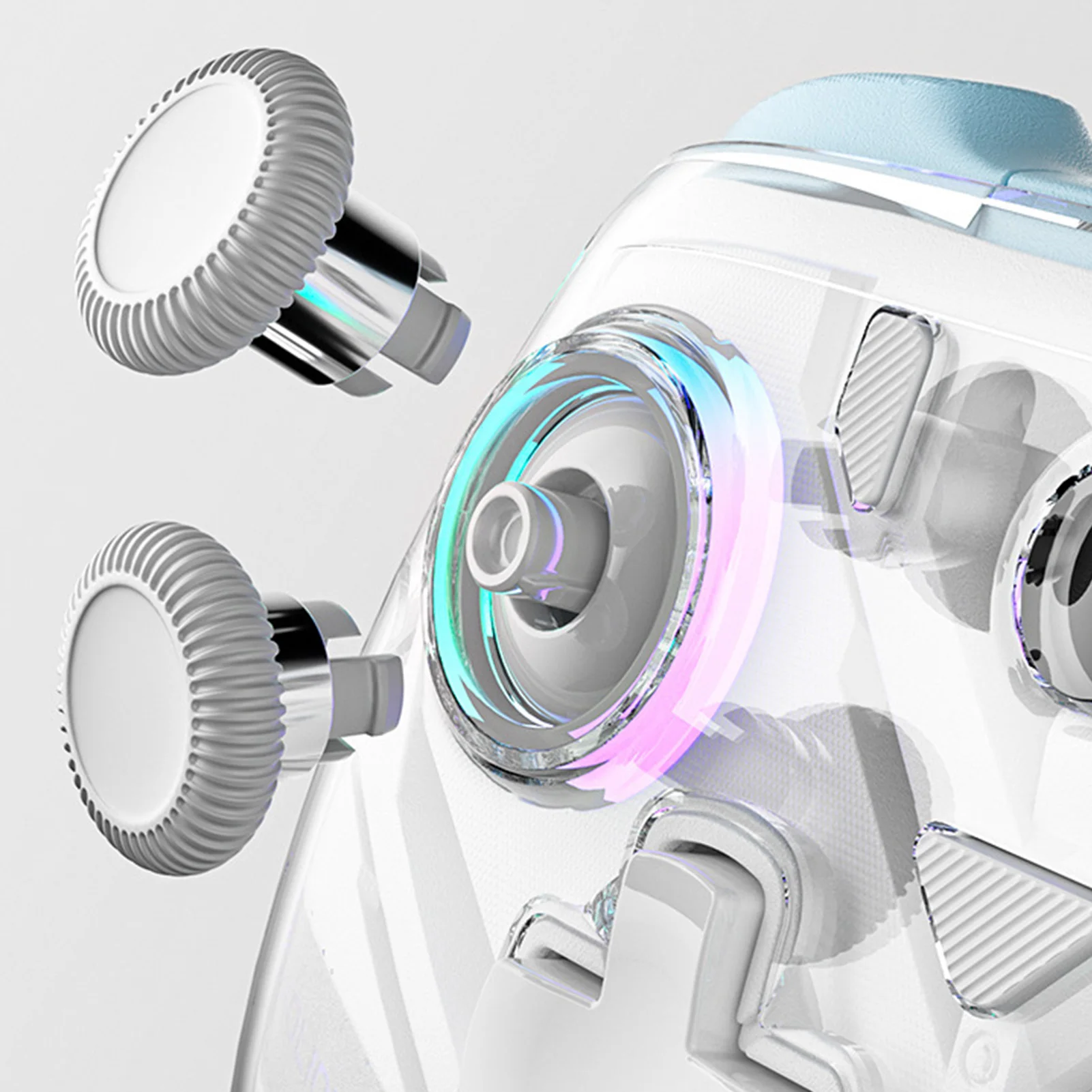 2.4G Wireless Gaming Controller Fast Connection PC Gamepad Adjustable RGB Lighting Macro Programming Back Keys for PC for OS X