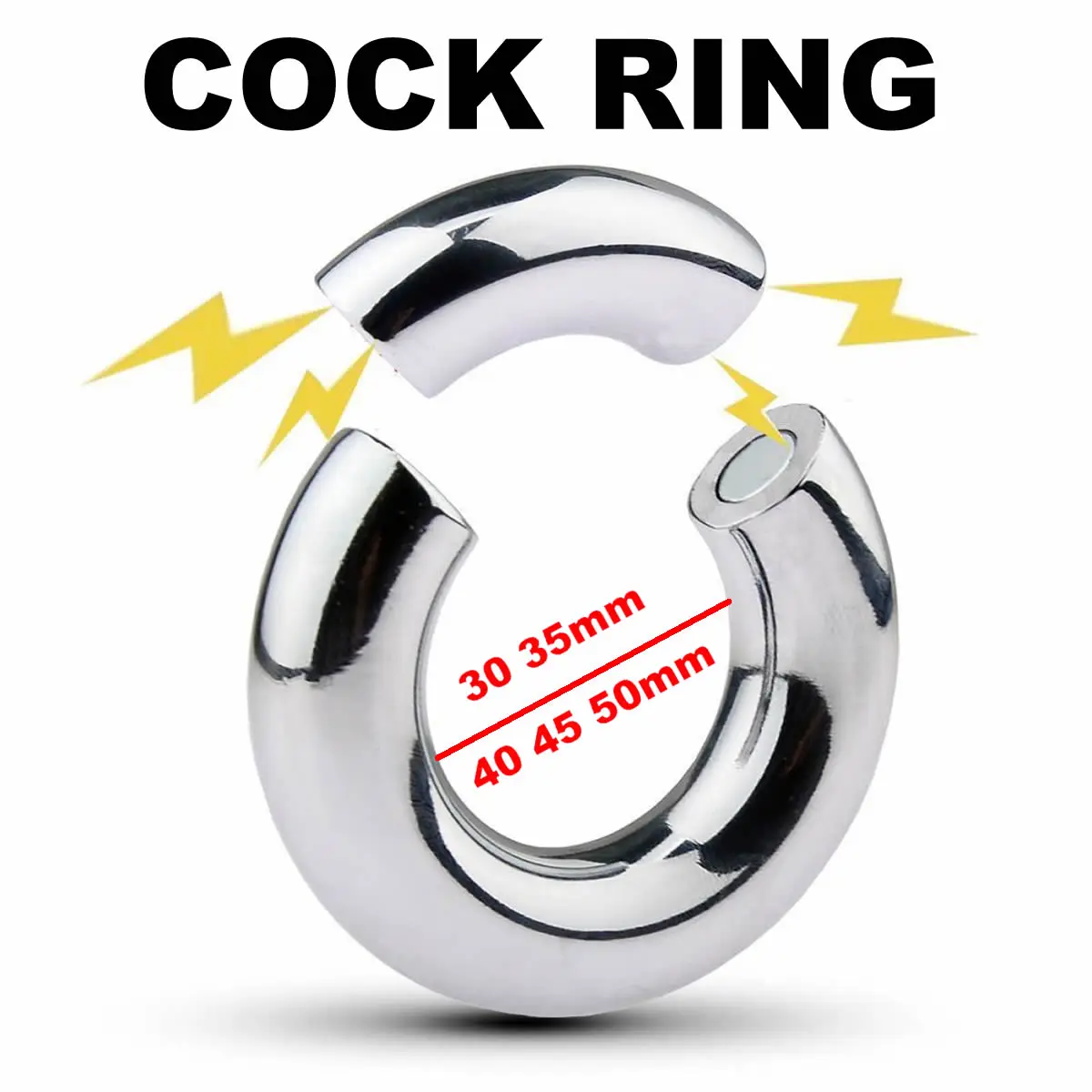 Metal Magnet Cock Ring Clamp Male Chastity Device Stainless Steel Cockring Dick Scrotum Bondage Stretcher Adult Sex Toys For Men