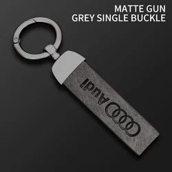 Metal Leather Car Keychain Key Chain Rings For Audi RS Sline A3 A4 A5 A6 A7 Q3 Q5 Q7 S3 S4 S5 S6 S7 RS3 RS4 RS5 RS6 Accessories