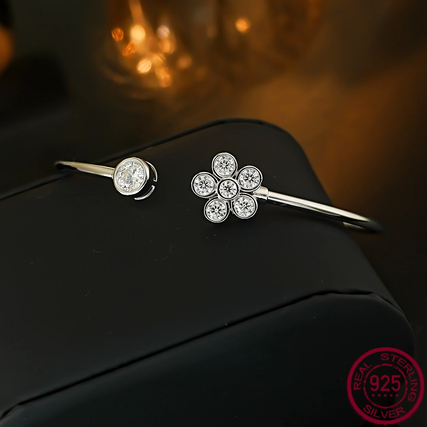 

New S925 Pure Silver Moissanite Bracelet Wedding Jewelry