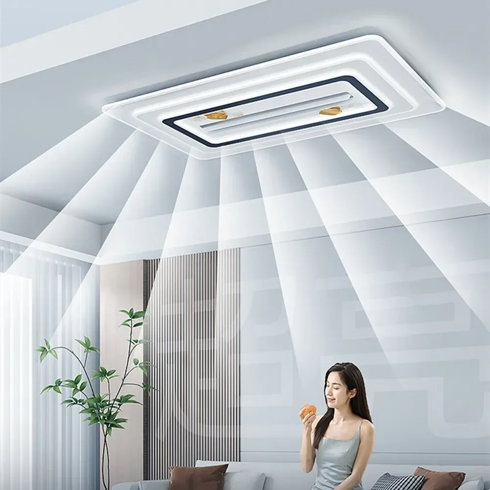 LED onzichtbare bladloze ventilator plafondlamp woonkamer slimme afstandsbediening plafondventilator lamp voor kamer slaapkamer led plafondventilator