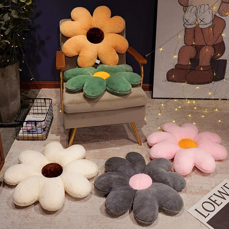New Super Big Plush Sun Flowers Pillow Soft Toy Stuffed Toy Plush Mats Meditation Cushion Floor for Kids Baby Birthday Gift Toys