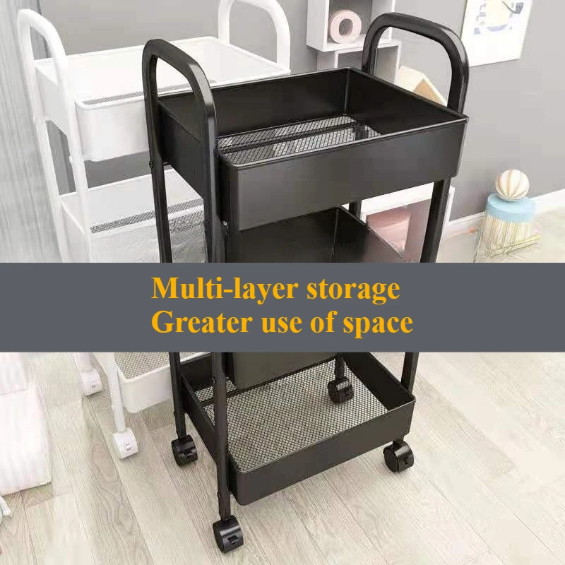 Kitchen Storage Mobile Kitchen Rack fruit and vegetables organizer Snack Storage Rack Shelf Floor Standing Multi-layer Bookshelf - Image 3