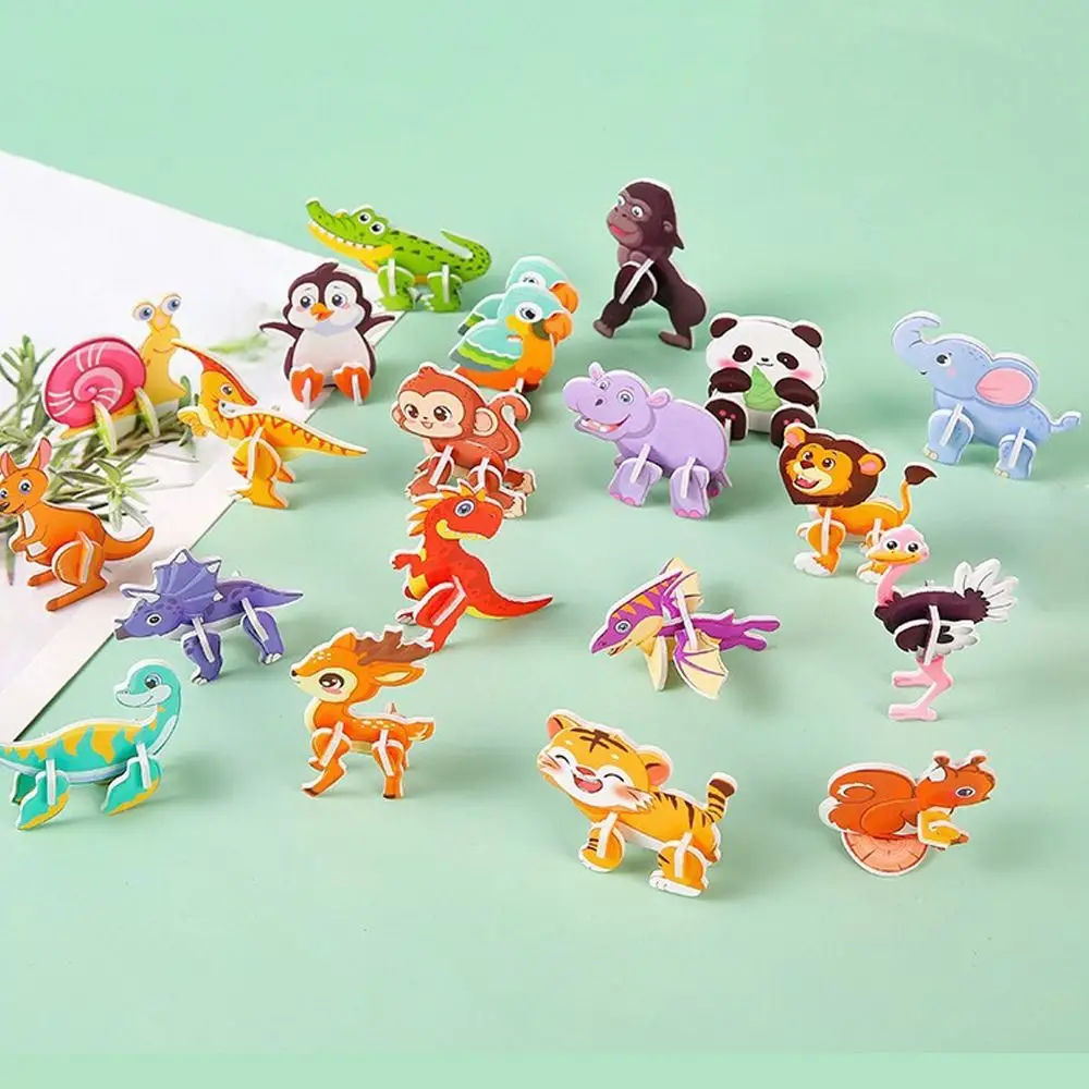 

10pcs Gift Three-dimensional 3D Paper Puzzle Mini DIY Educational Toy Panda Cartoon Animal Assembly Model Children's